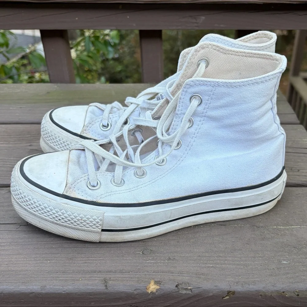Converse White High-Top Sneakers - Picture 4 of 10
